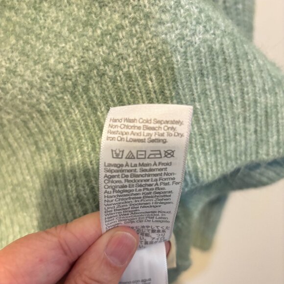 Madewell Havener Frosted Sage Alpaca Wool Blend Cable Sweater - Picture 12 of 13